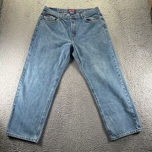 Chaps Jeans Mens 38x30 Blue Cotton Denim Straight Leg Travel Workwear Utility
